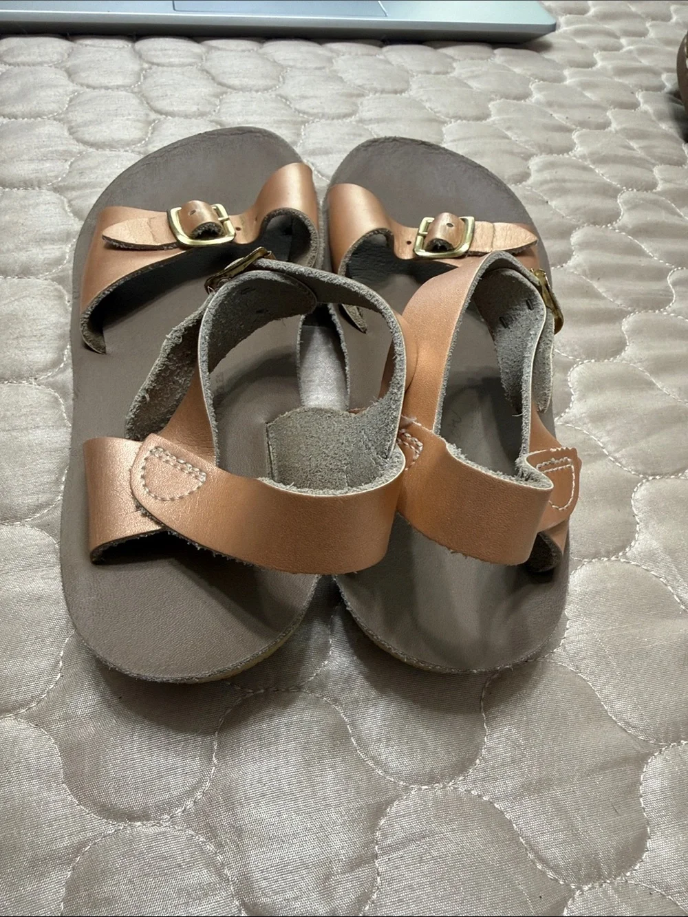 Children’s Rose Saltwater Surfer Leather Buckle Strap Sandals
